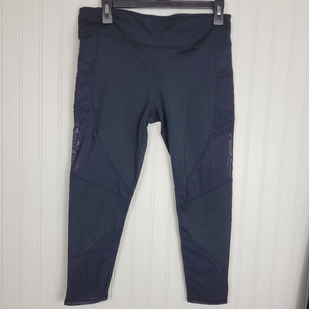 FABLETICS Black Leggings with Mesh insert Poly/Elastane Women's SZ L